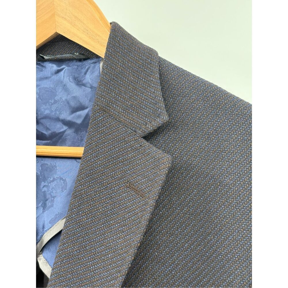 Ted Baker Sport Coat Blazer Suit Jacket Men Size 44 L Blue Brown Double Vented